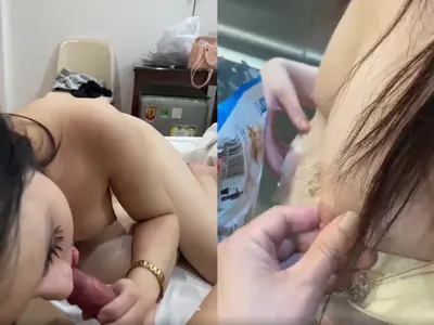 Phang em phương thảo vú ngon từ từ thang máy đến ban công